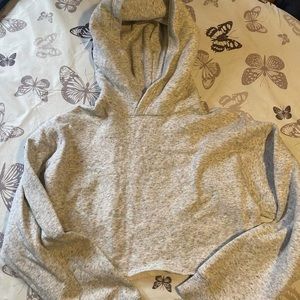 NWOT , TNA cropped hoodie , grey size medium.